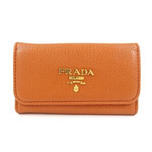 Prada Vitello Grain Key Holder Orange
